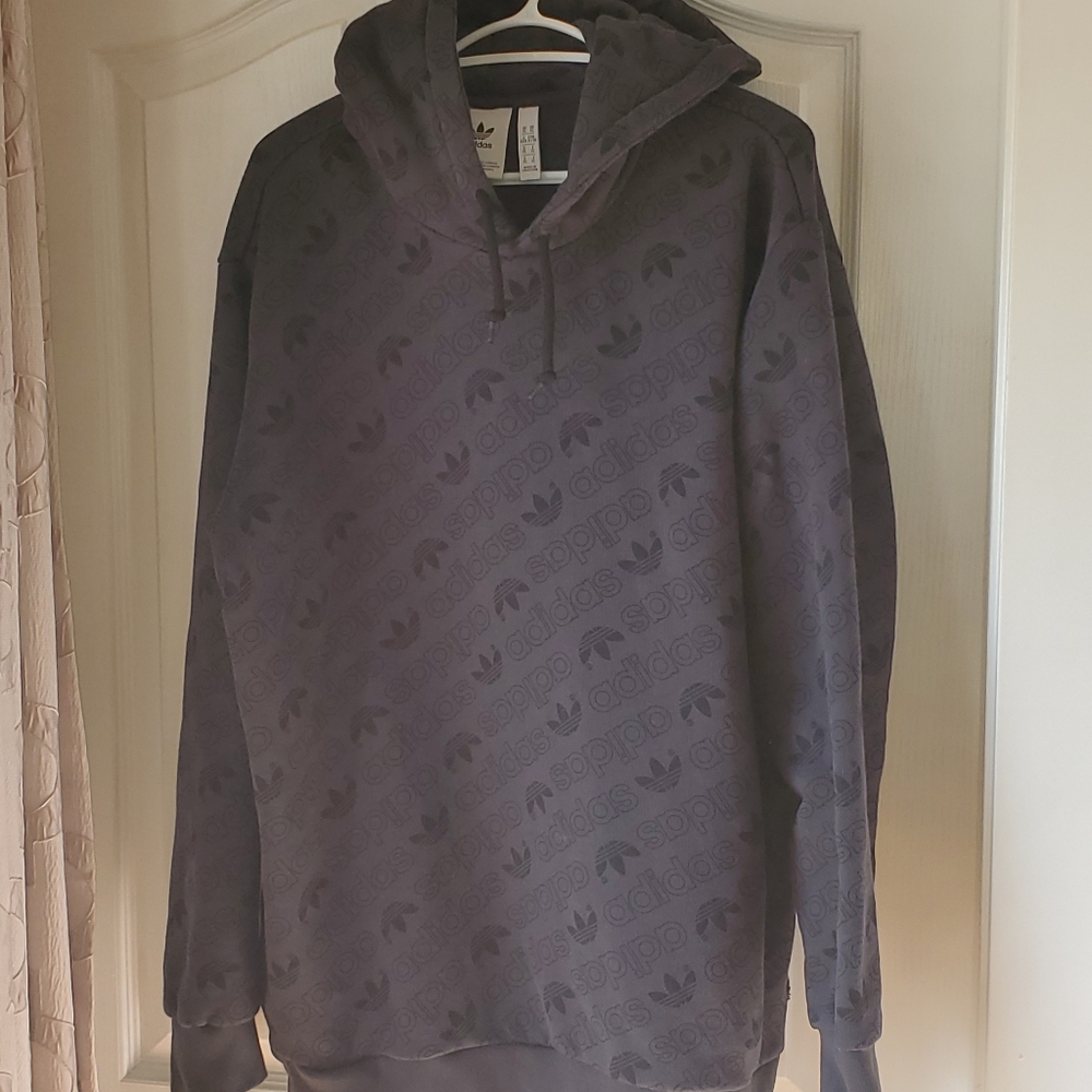Adidas XL hoodie, dark grey and black